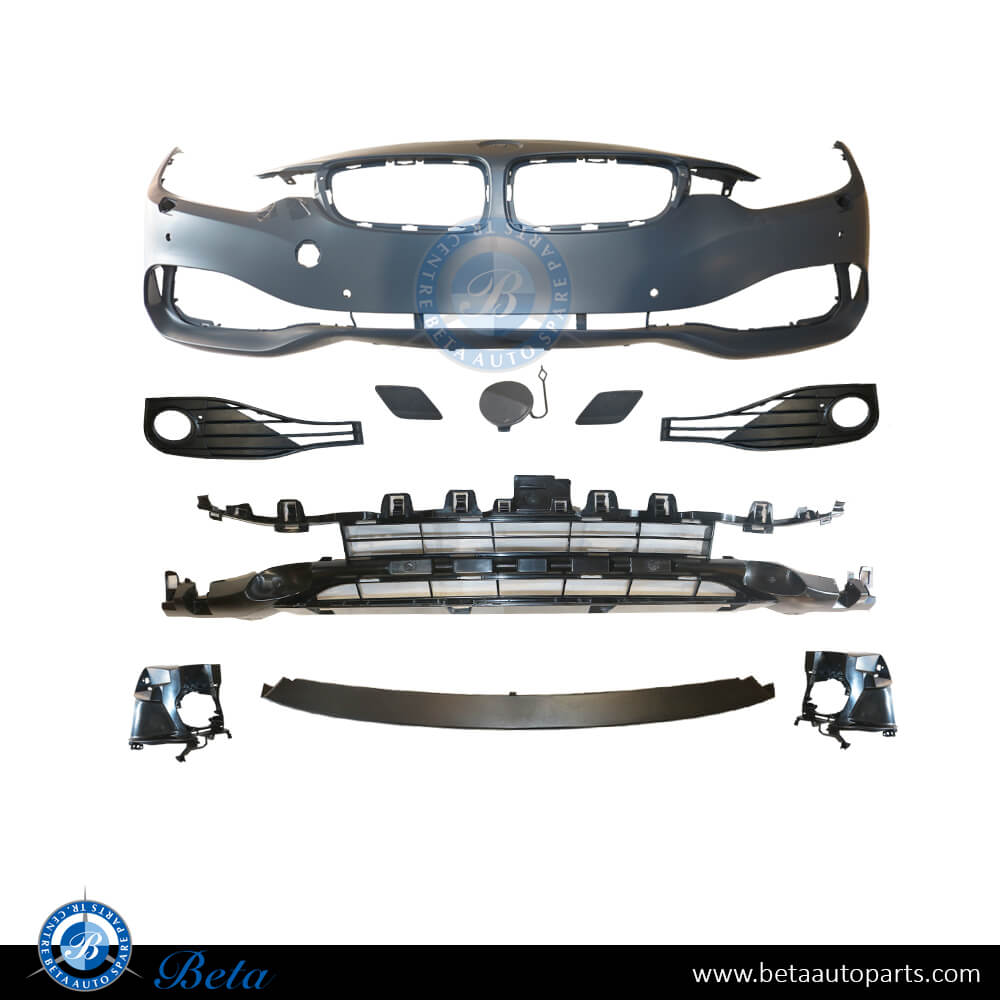 Front Bumper with PDC / Washer Lines for BMW 4 Series 2014-2020 models, Part Number 51117363275 / 51117363272 Front Bumper with PDC / Washer Lines for BMW 4 Series 2014-2020 models, Part Number 51117363275 / 51117363272